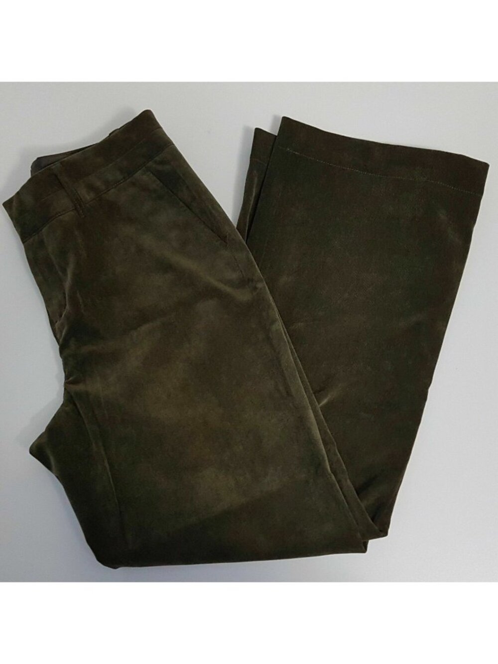 Coldwater Creek Green Velvet Pants Dressy Women's Size Petite 10 P10